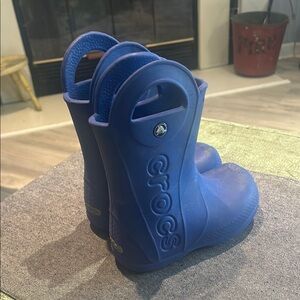 CROCS Kids Blue Waterproof Pull-On Rain Boots
